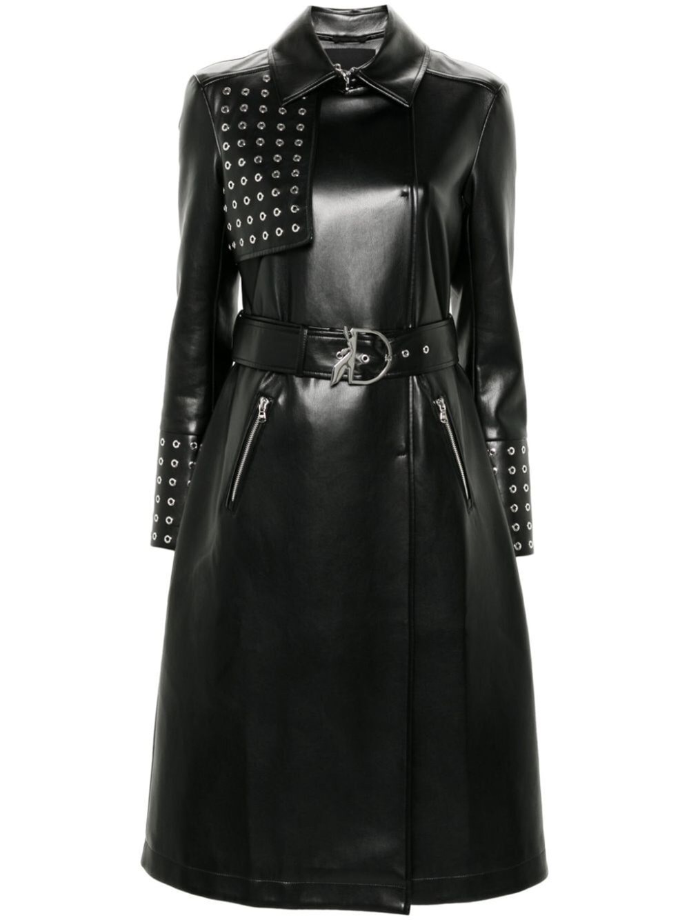 Shop Patrizia Pepe Trench Coat In Black  