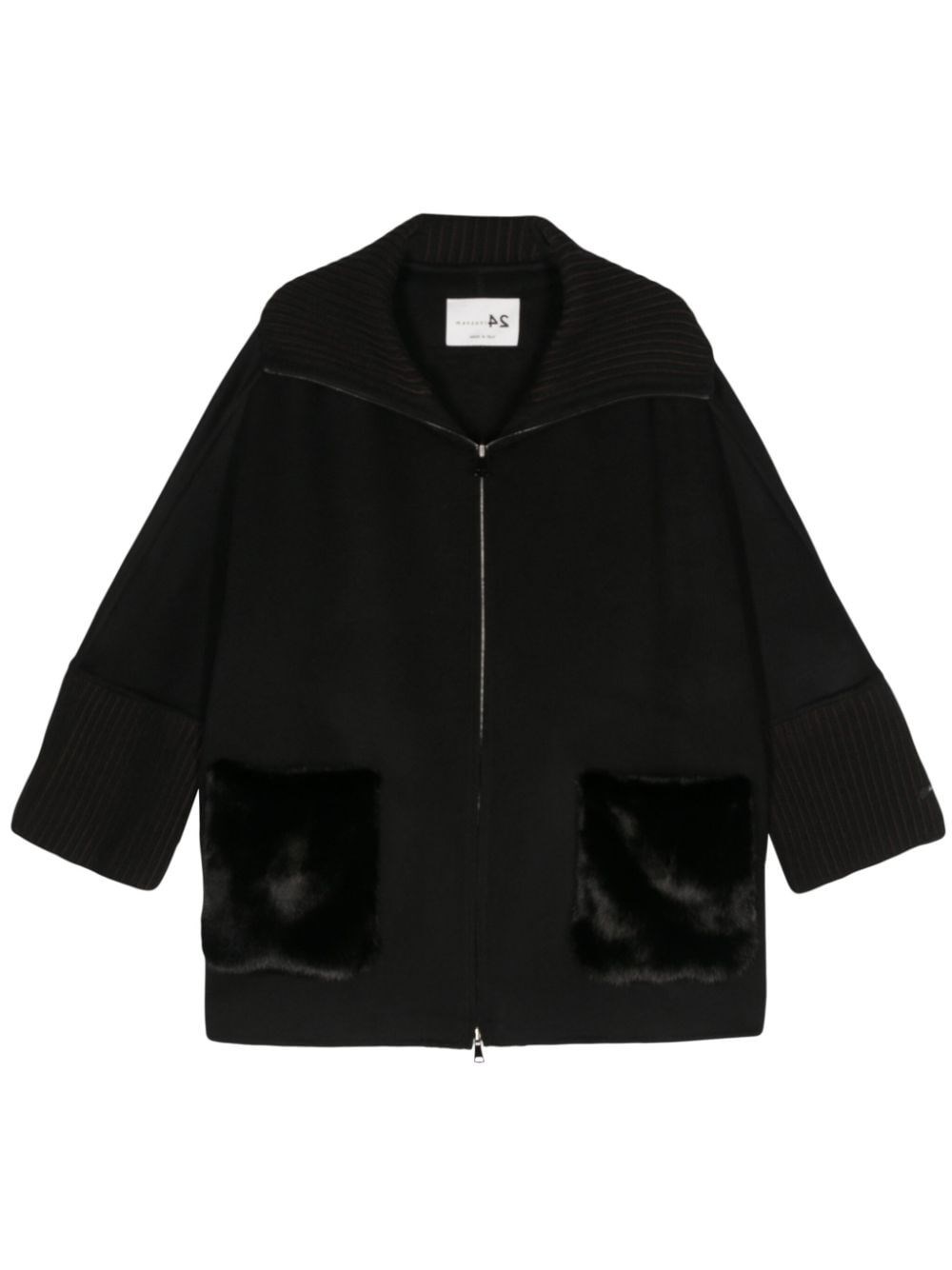 Shop Manzoni 24 Reversible Cape In Black  