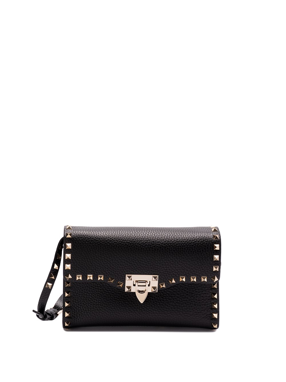 Shop Valentino `rockstud` Small Shoulder Bag In Black  