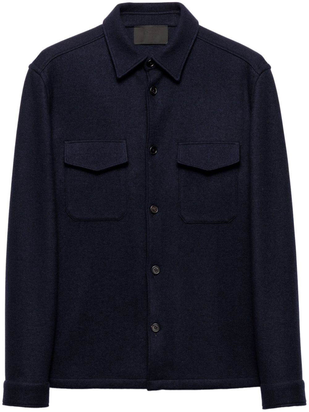 Shop Prada Jersey Shirt In Blue