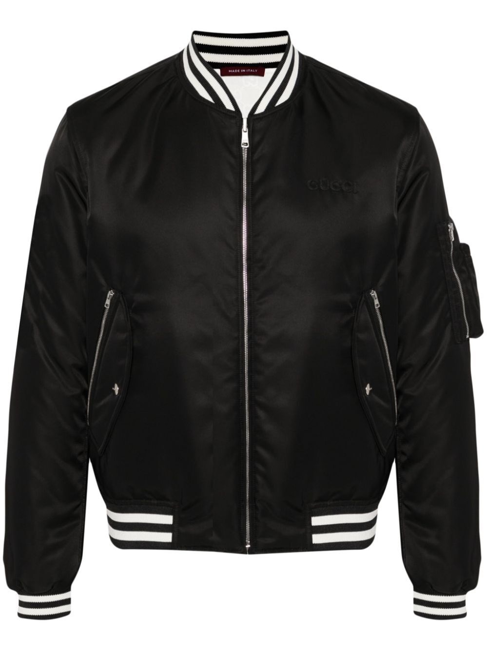 Shop Gucci `gg` Bomber Jacket In Black  