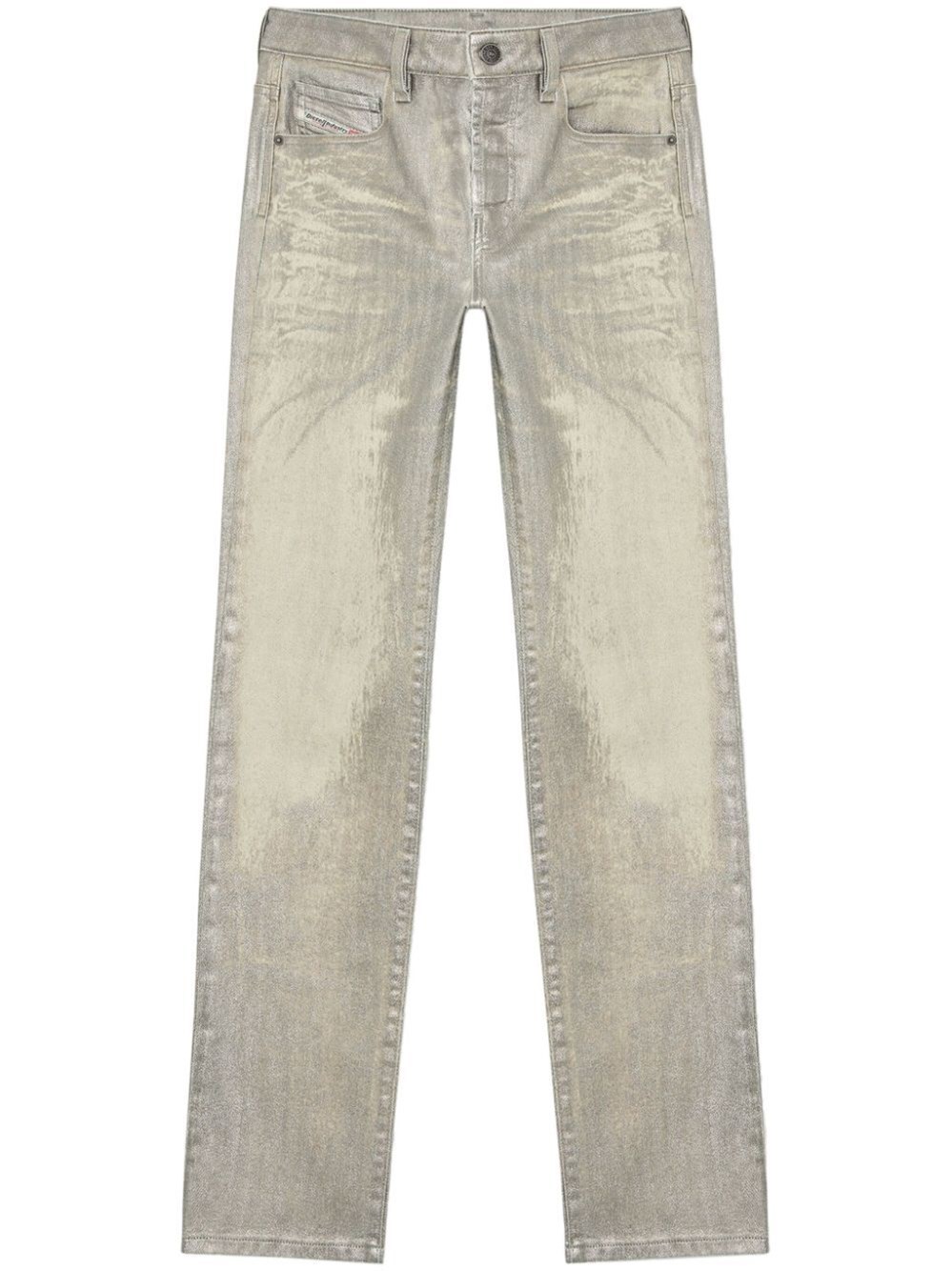 Shop Diesel `1989 D-mine-s3` Straight Jeans In Metallic