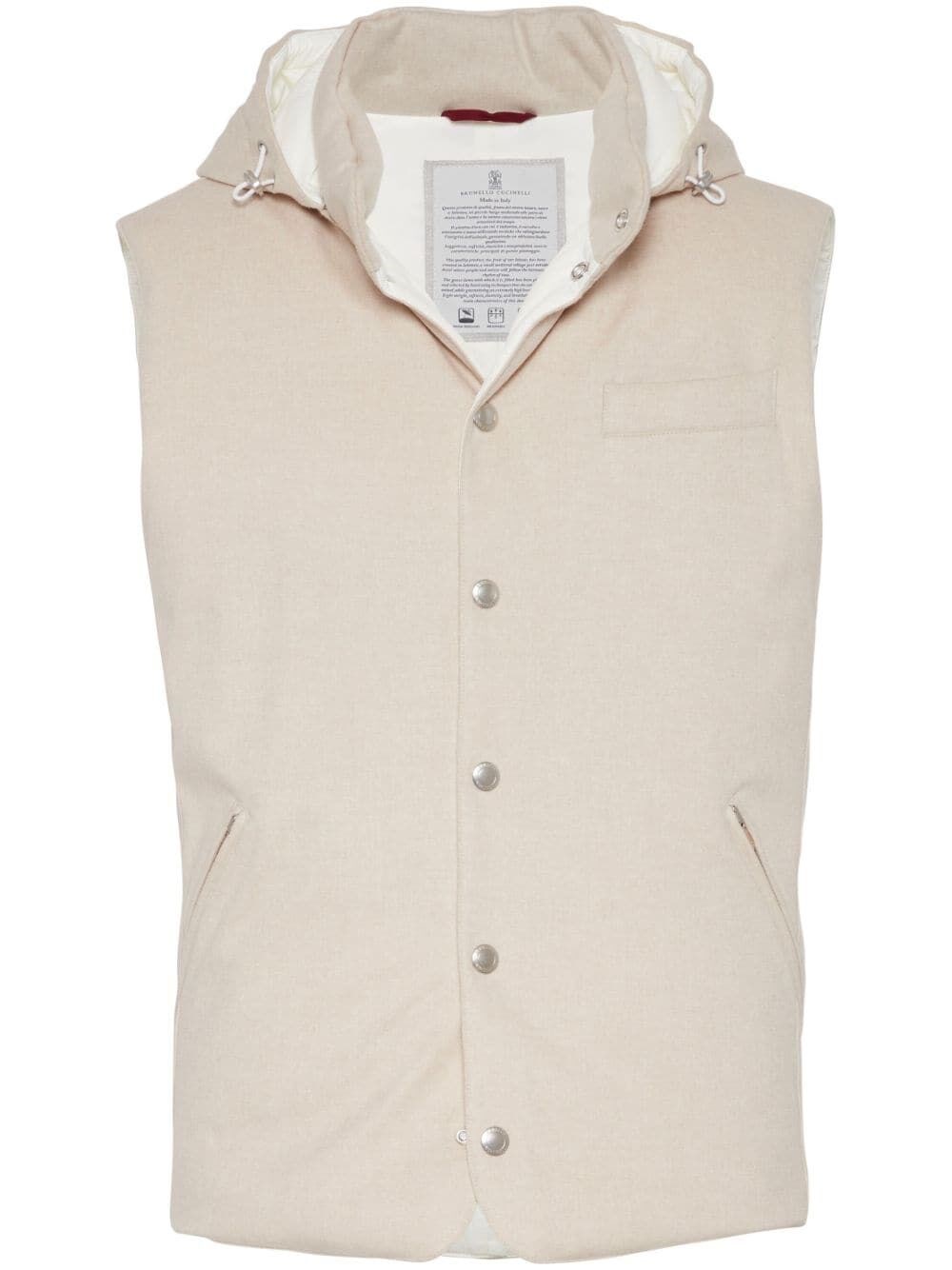 Shop Brunello Cucinelli Padded Vest In Beige