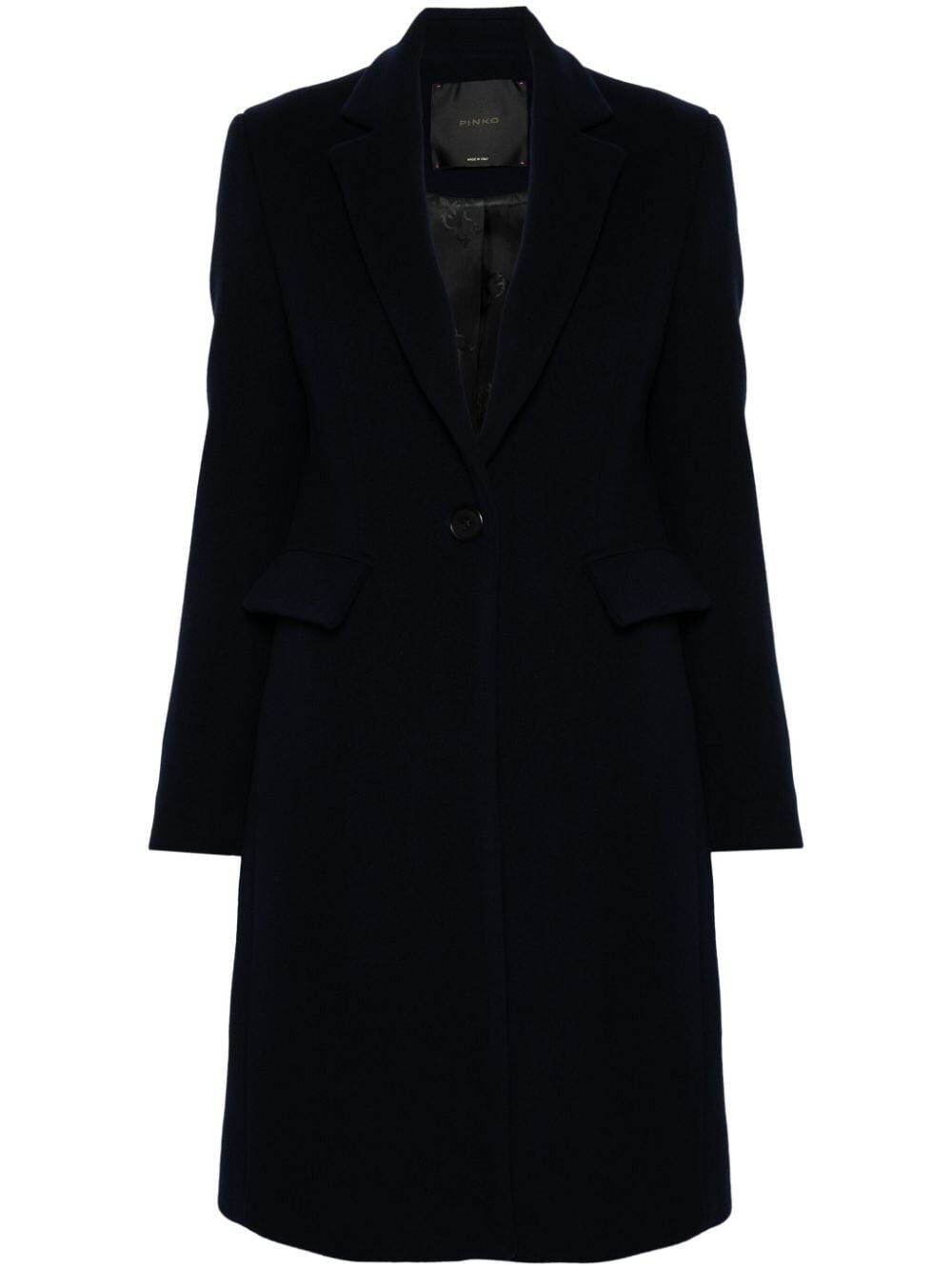 Pinko Single-breasted Coat In Blue