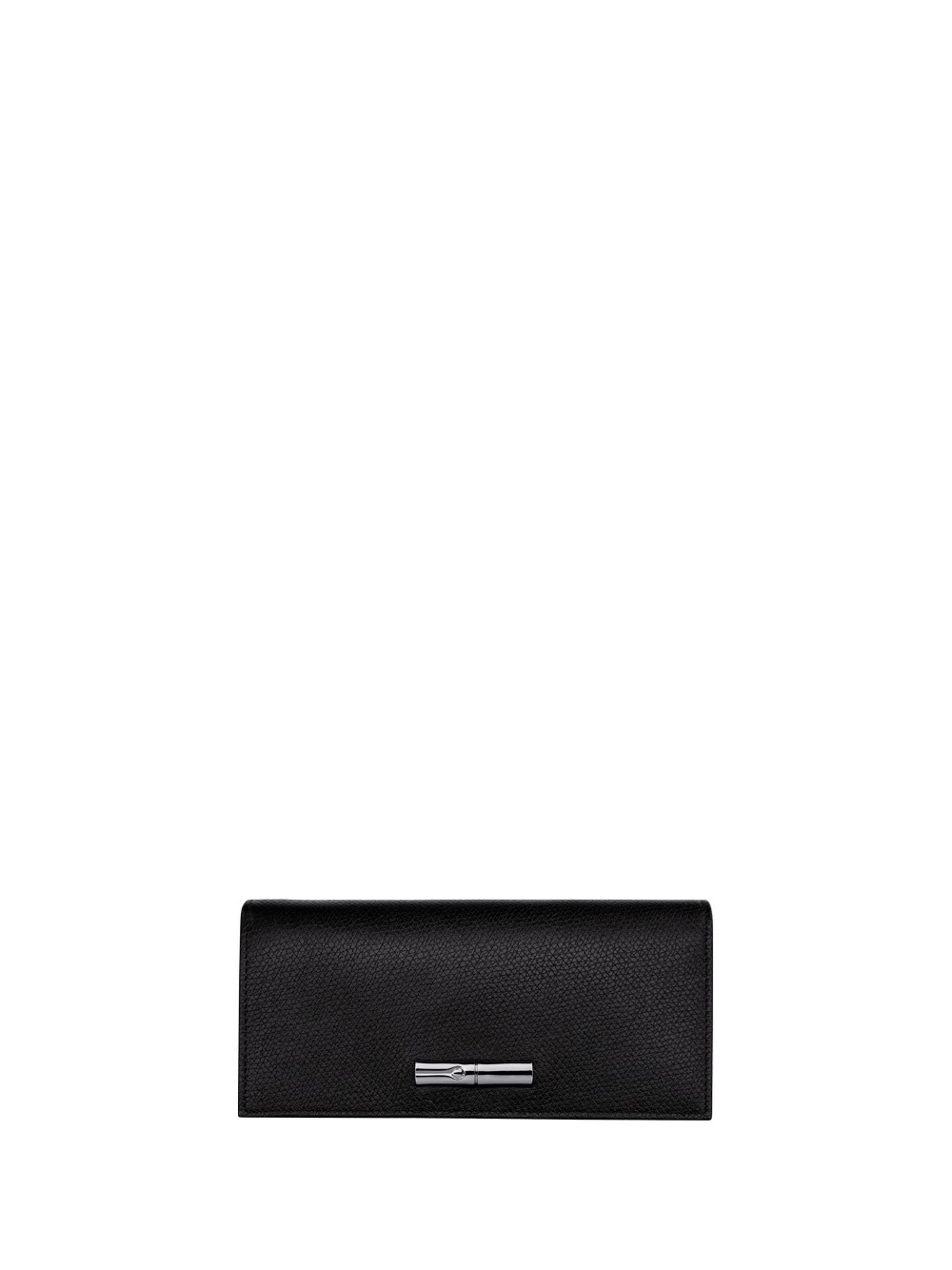 Longchamp Le Roseau Leather Continental Wallet In Black