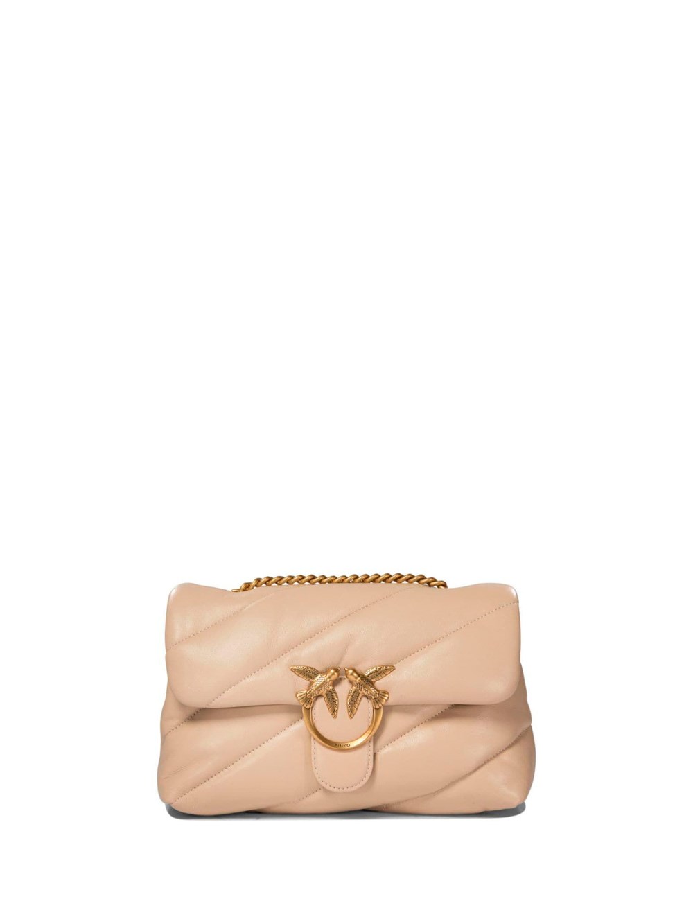 Pinko Classic `love` Bag Puff Maxi Quilt In Beige