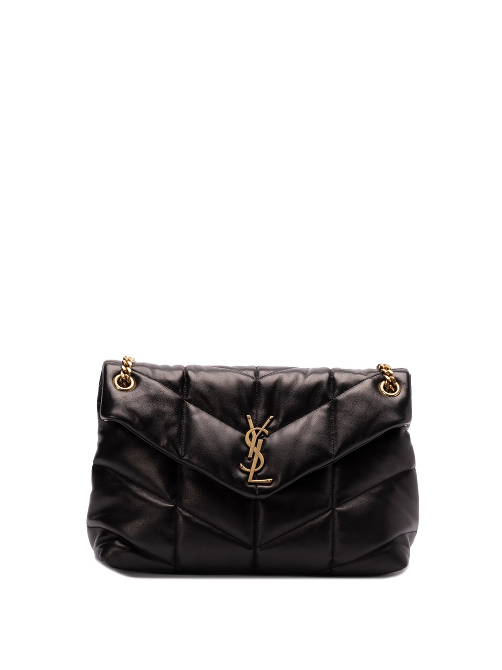 Shop Saint Laurent `loulou Puffer` Medium Bag In Black  