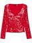 Rotate Sequins Long Sleeve V-Neck Top