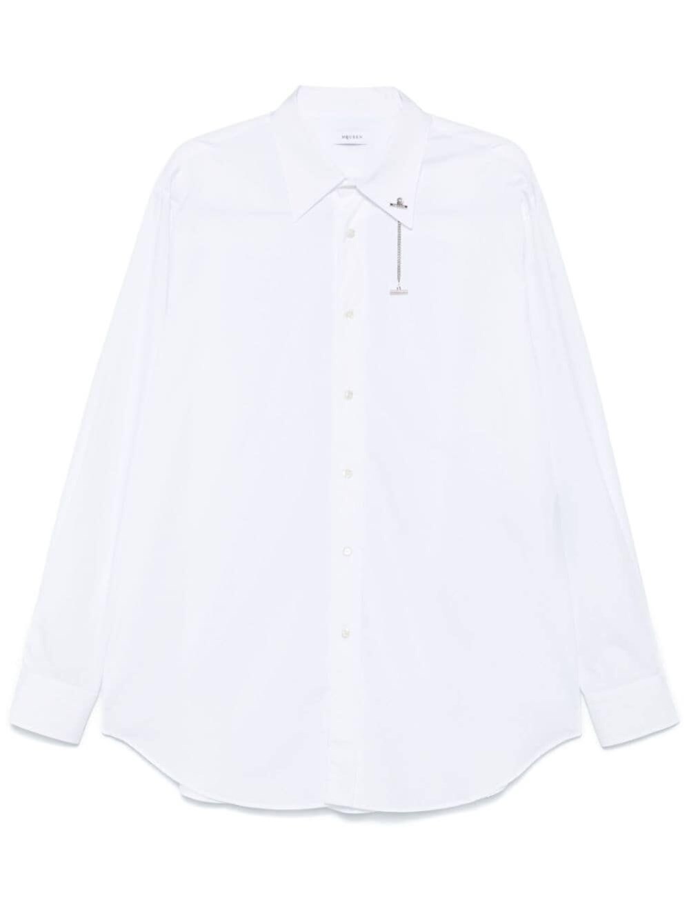 Shop Alexander Mcqueen `t Chain Collar` Shirt In White