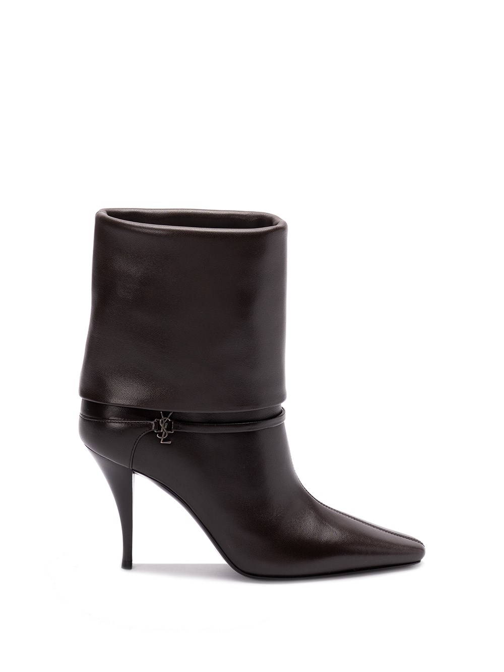 Saint Laurent Niki Smooth Leather Ankle Boots Shoes In Black