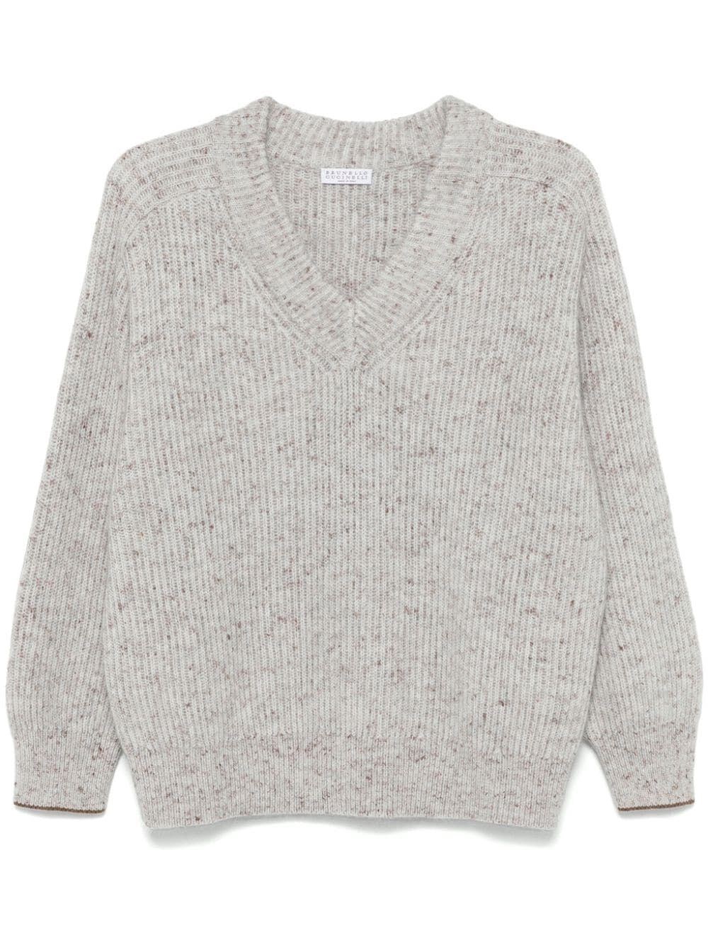 Shop Brunello Cucinelli V-neck Sweater In Gray