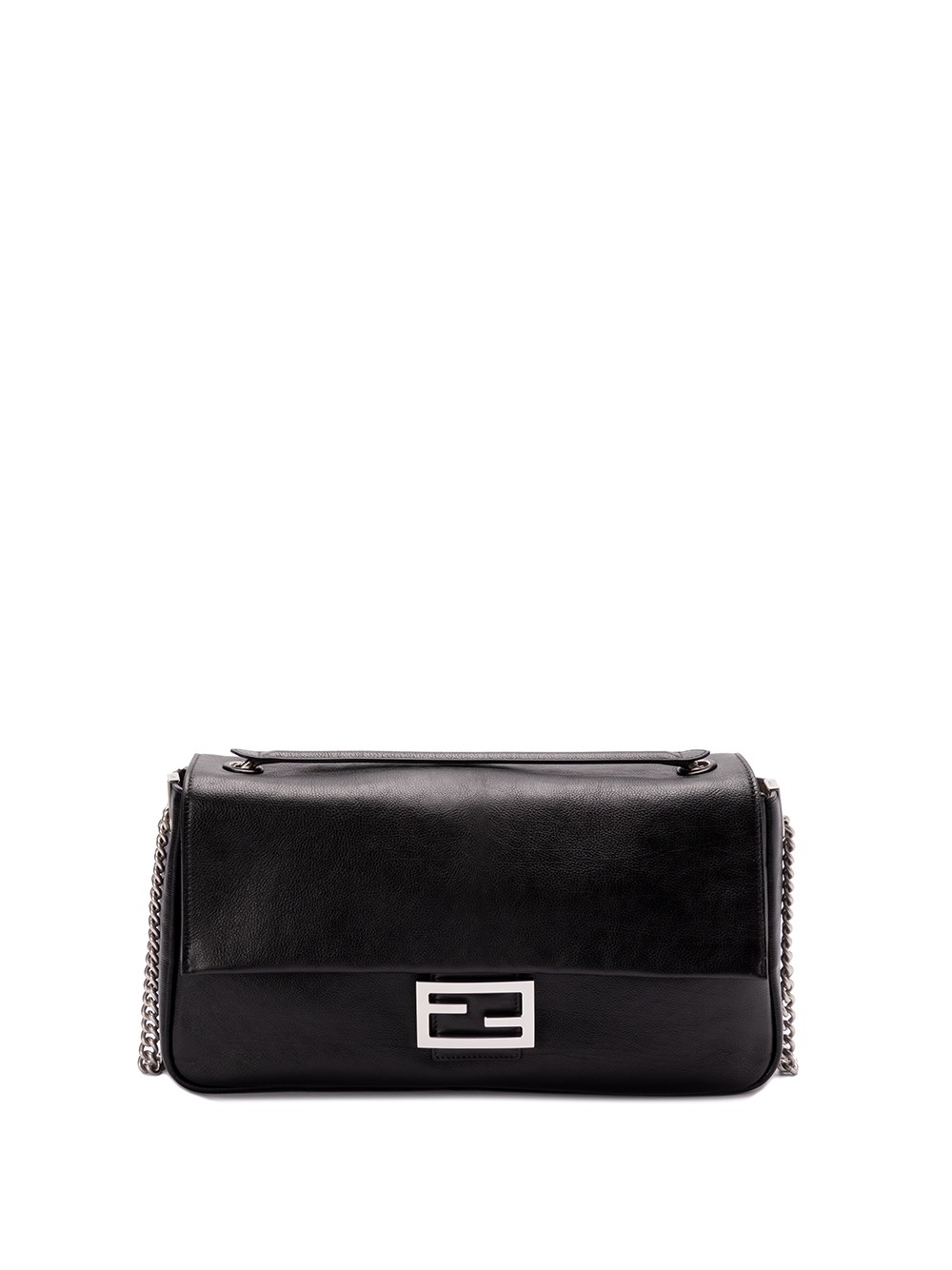 Shop Fendi `baguette` Chain Flap Bag In Black  