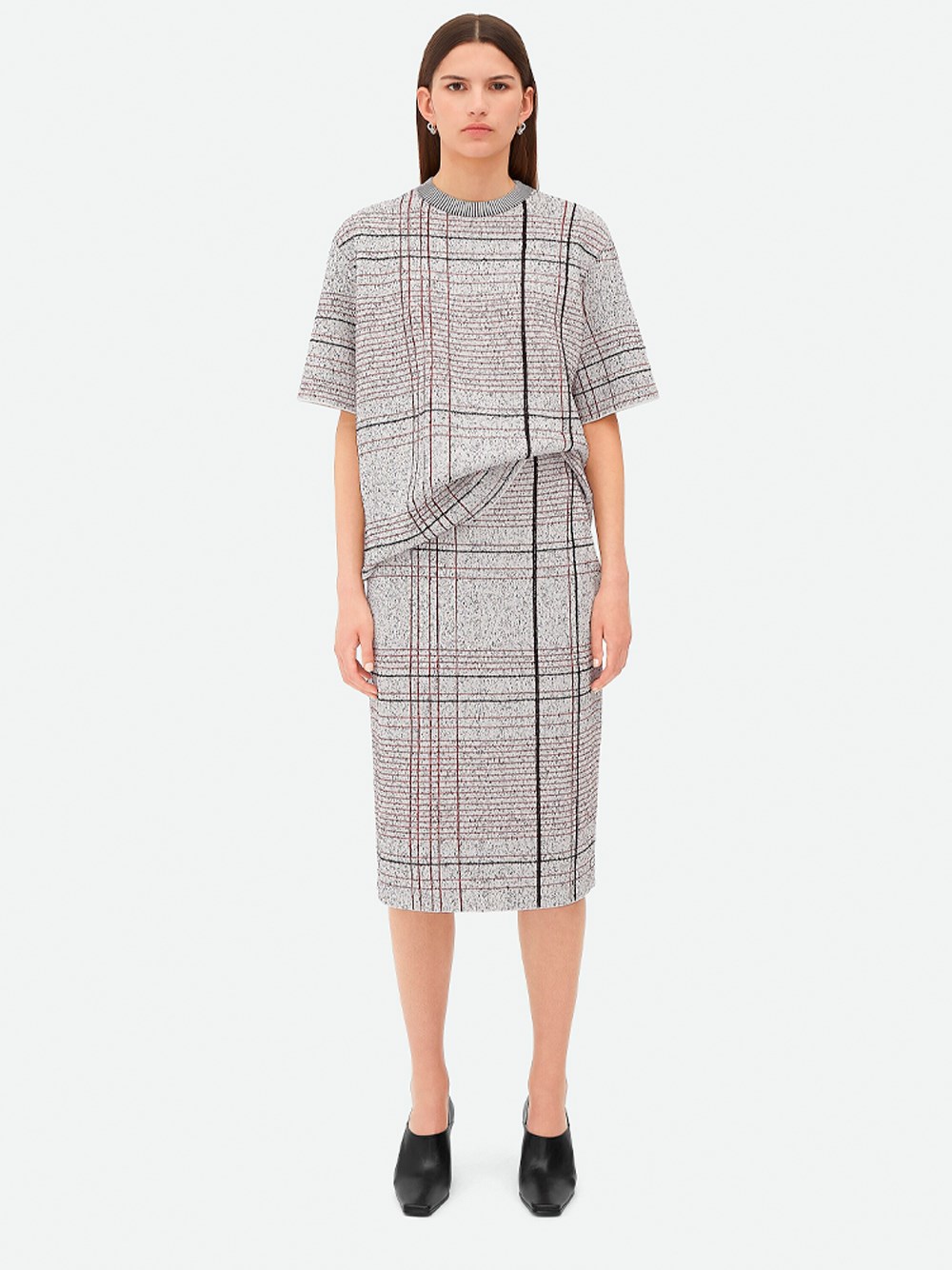 Bottega Veneta Notebook Cotton Viscose Jacquard Skirt In Multi