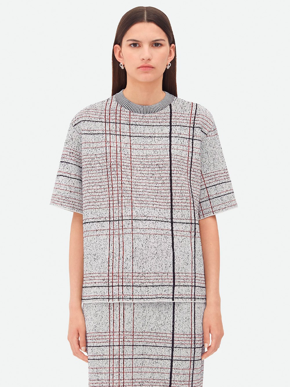 Bottega Veneta Notebook Cotton Viscose Jacquard T-shirt In Multi