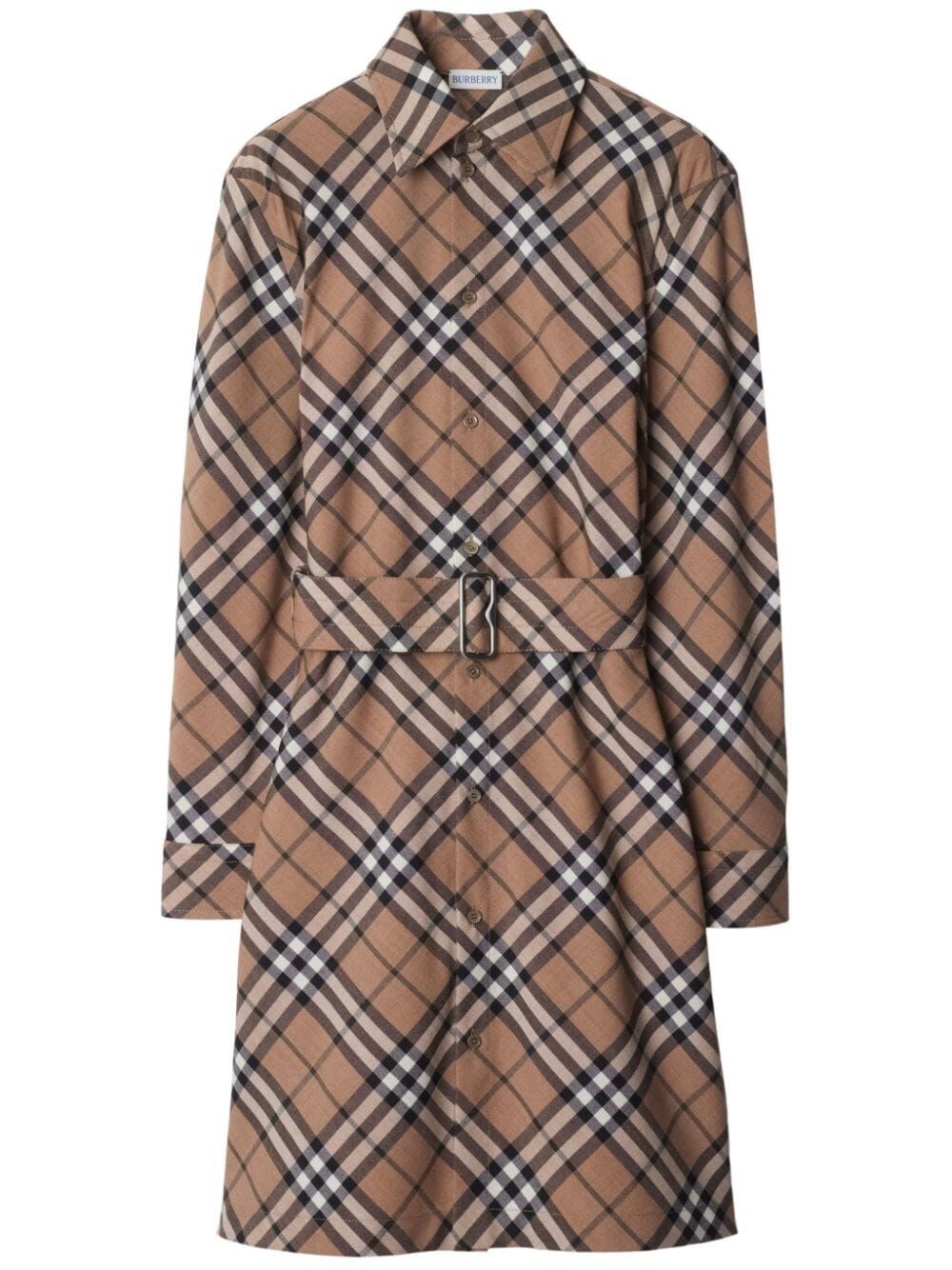 Shop Burberry Mini Dress In Green