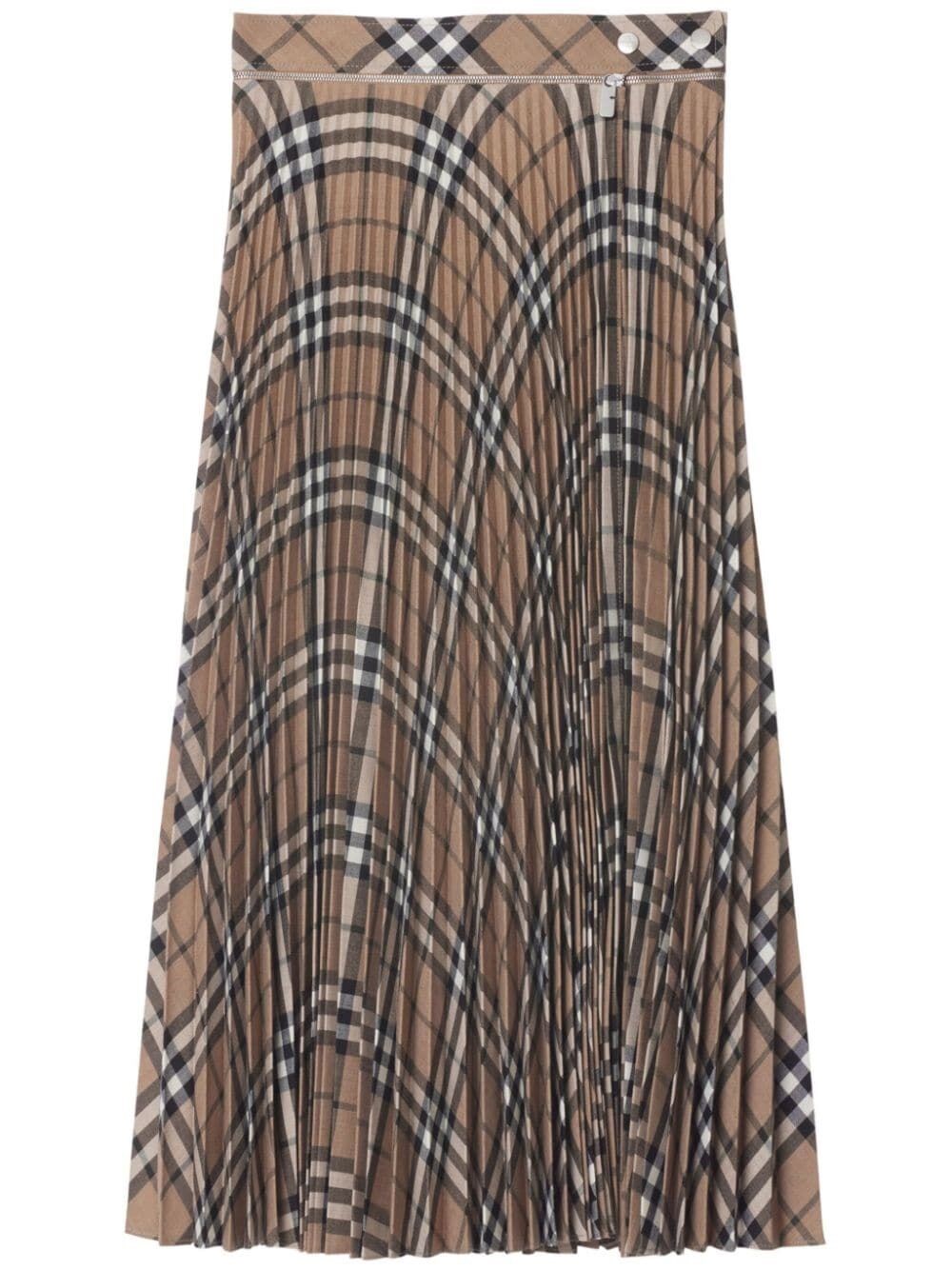 Shop Burberry Long Skirt In Green