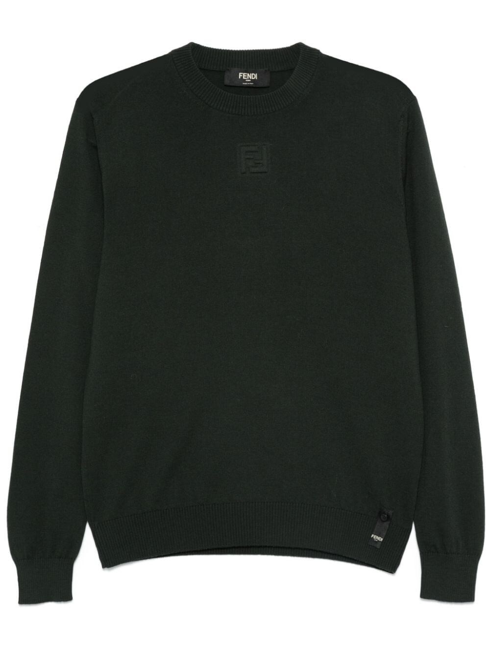 Shop Fendi Crew-neck Sweater In Green