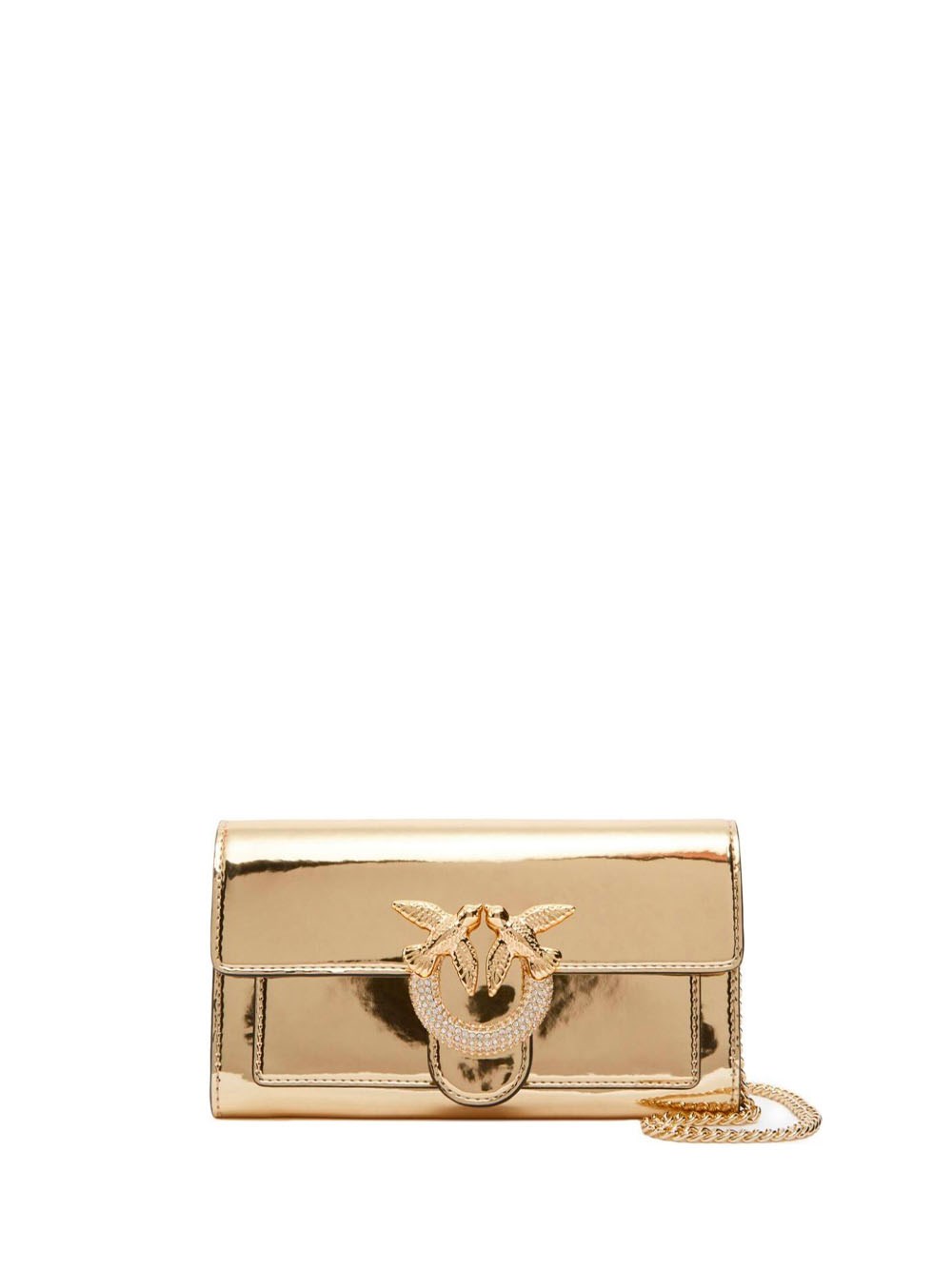 Shop Pinko `love One C` Wallet In Metallic