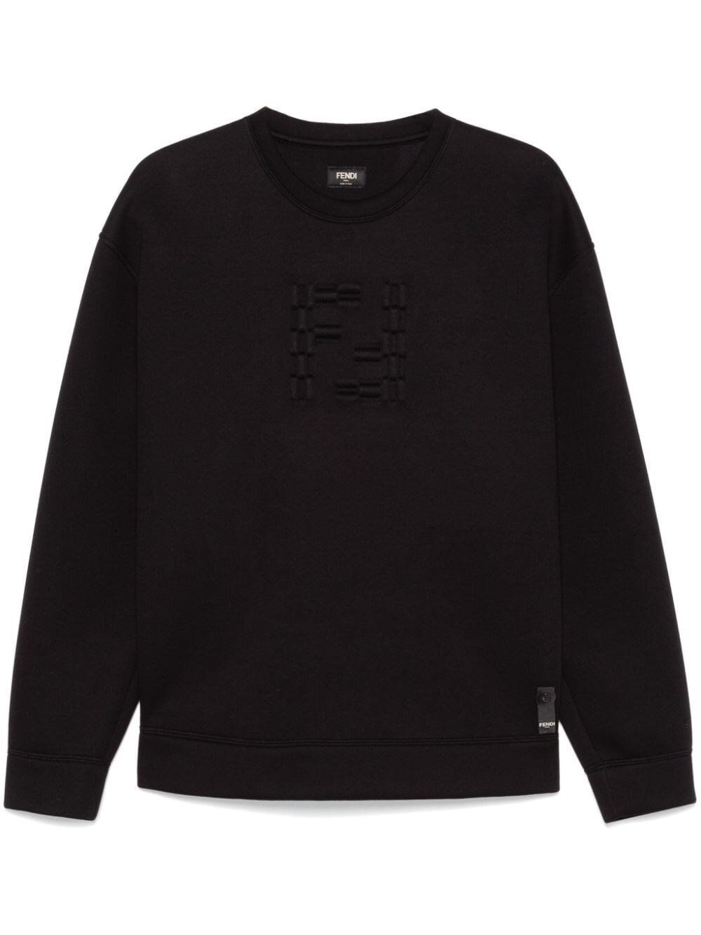 Shop Fendi `ff Labyrinth` Embossed Sweater In Black  