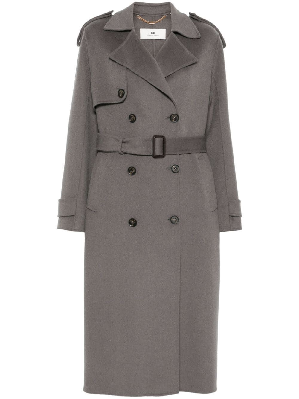 Shop Elisabetta Franchi Coat With Belt In Metallic