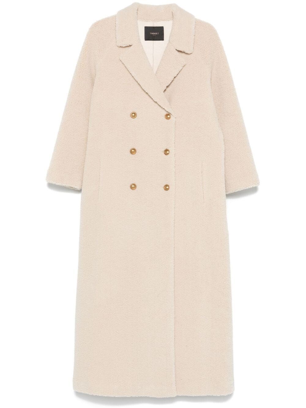 Shop Twinset Coat In Beige