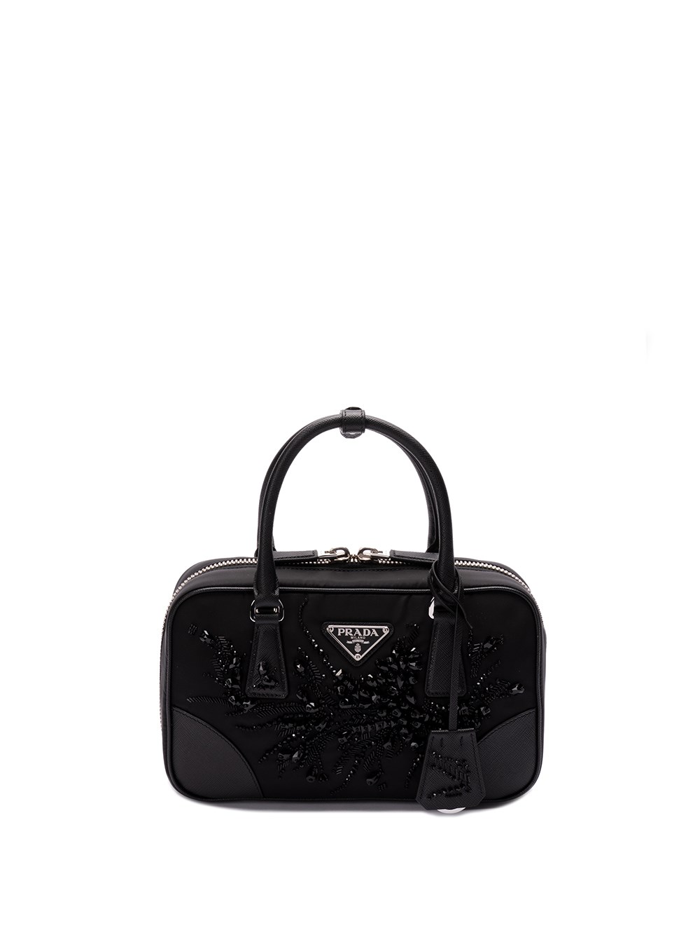 Shop Prada `re-nylon` And `saffiano` Leather Handbag In Black  