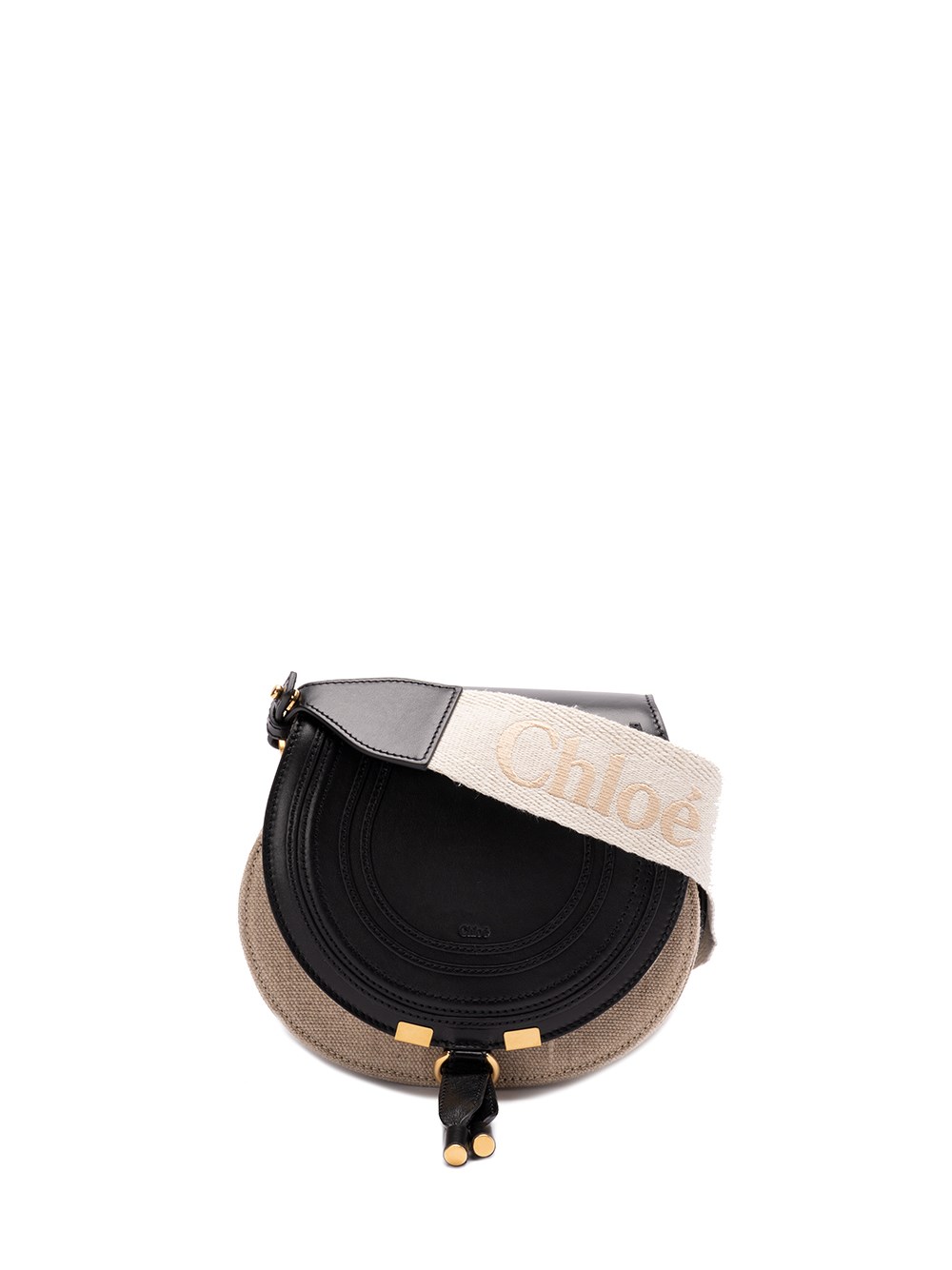 Shop Chloé `marcie` Small Saddle Bag In Black  