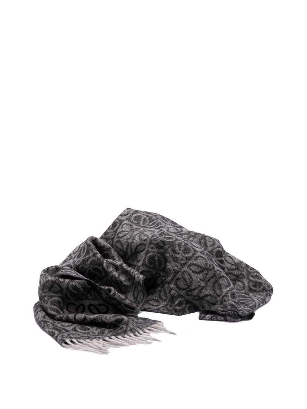 Shop Loewe `anagram` Scarf In Gray