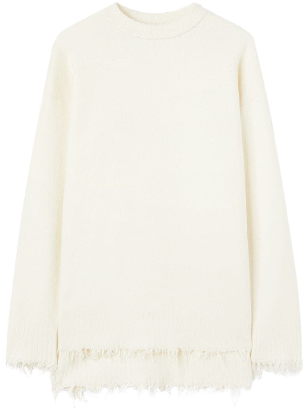 Jil Sander Long Sleeve Crew-neck Sweater In Beige