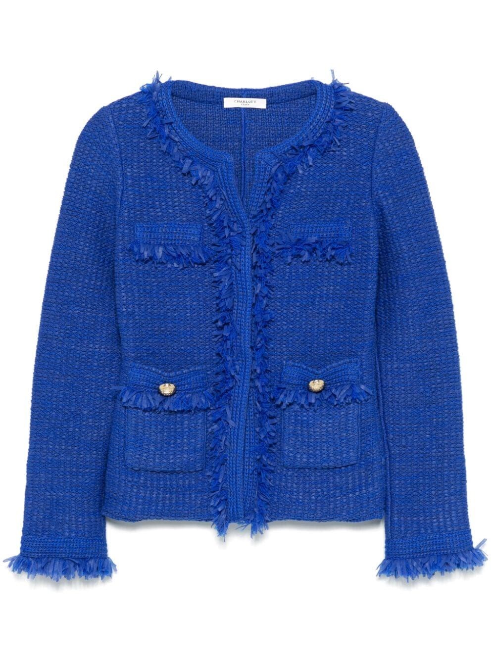 Shop Charlott Lurex Jacket In Blue