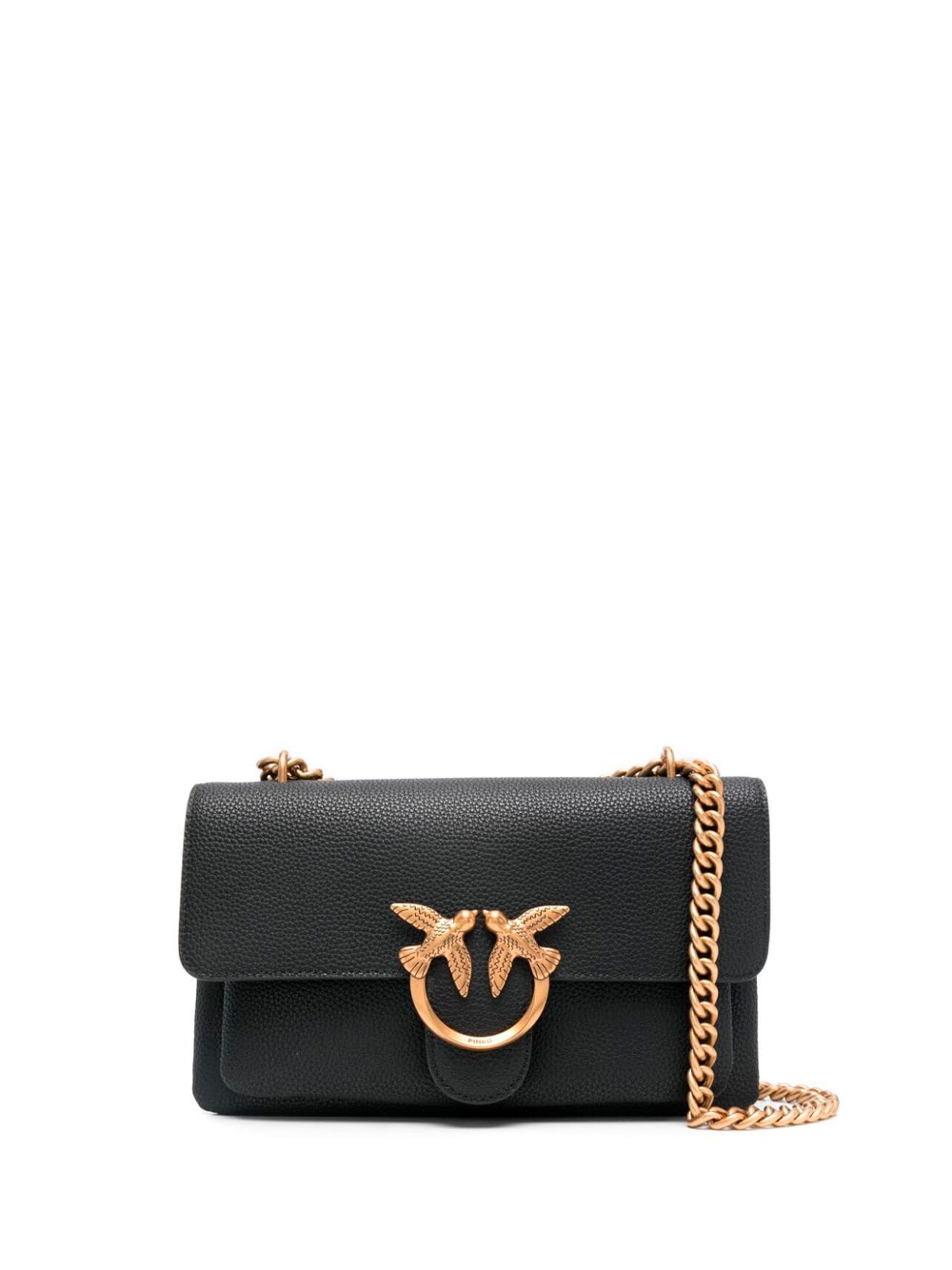 Shop Pinko `love Soft` Mini Shoulder Bag In Black  