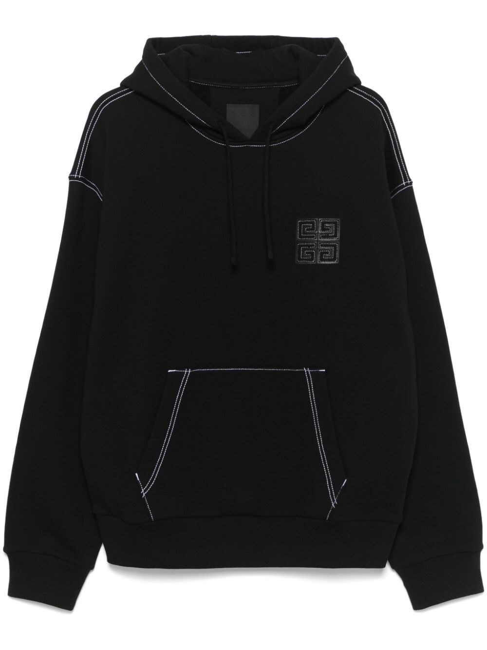 Shop Givenchy Boxy Fit Hoodie With Pocket Base In Black