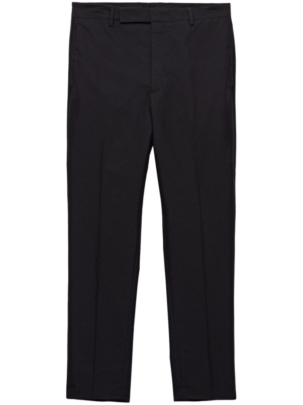 Shop Prada Technical Cotton Pants In Black