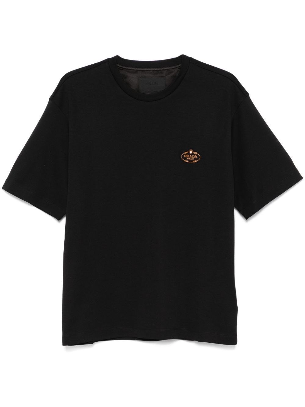 Prada Logo-patch T-shirt In Black  