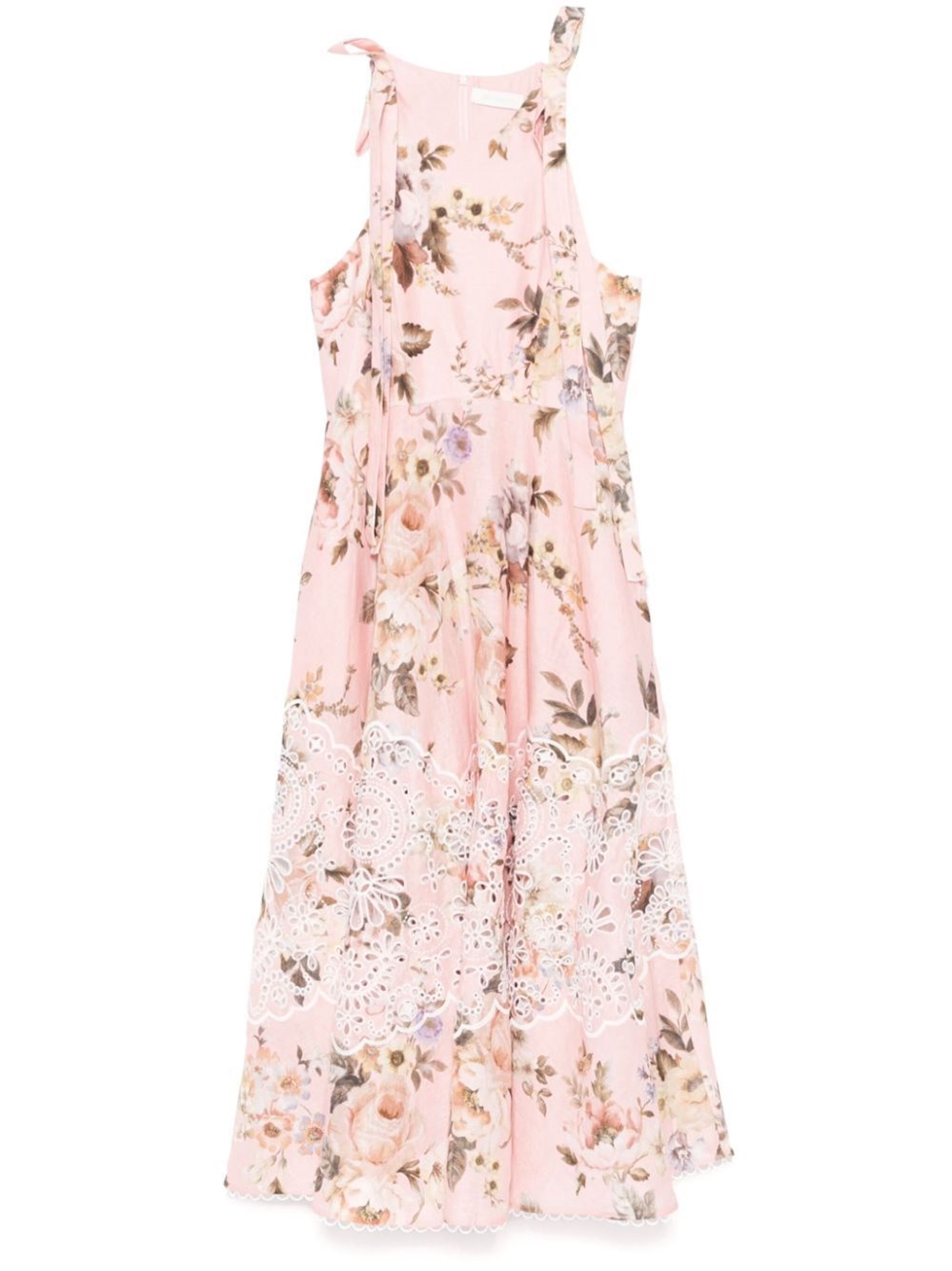 Zimmermann `acacia` Broderie Midi Dress In Pink