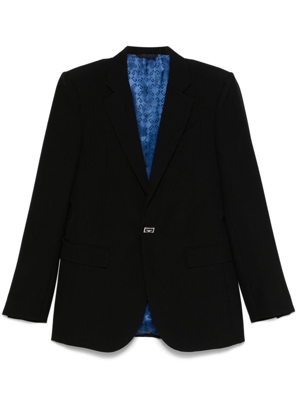 Shop Givenchy Single Breasted `new Metal Detail` Jacket In Black