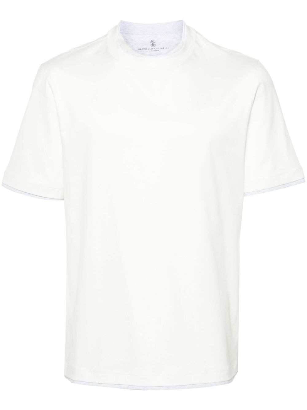 Brunello Cucinelli Solid Crewneck T-shirt In Beige