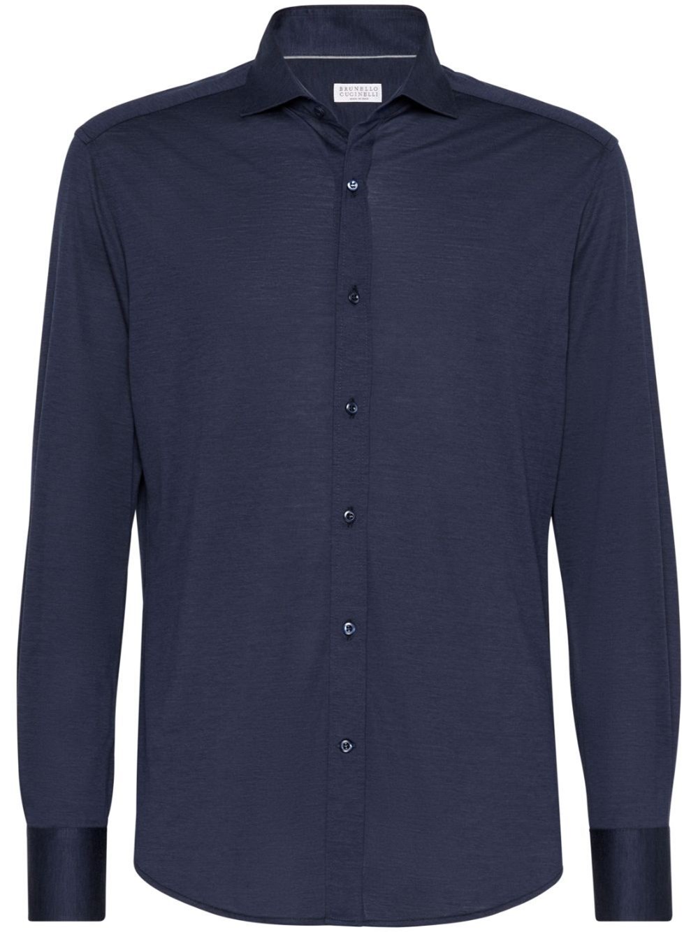 Brunello Cucinelli Silk And Cotton Jersey Shirt With Spread Collar