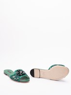 dolce & gabbana `rainbow` slides with brooch detailing