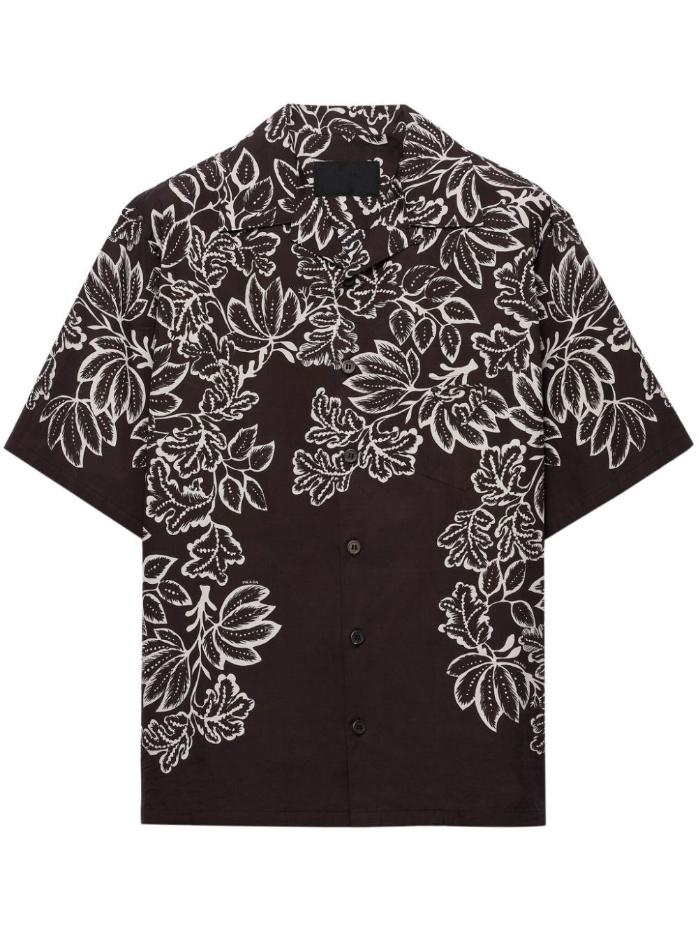 PRADA SHORT-SLEEVED PRINTED COTTON SHIRT