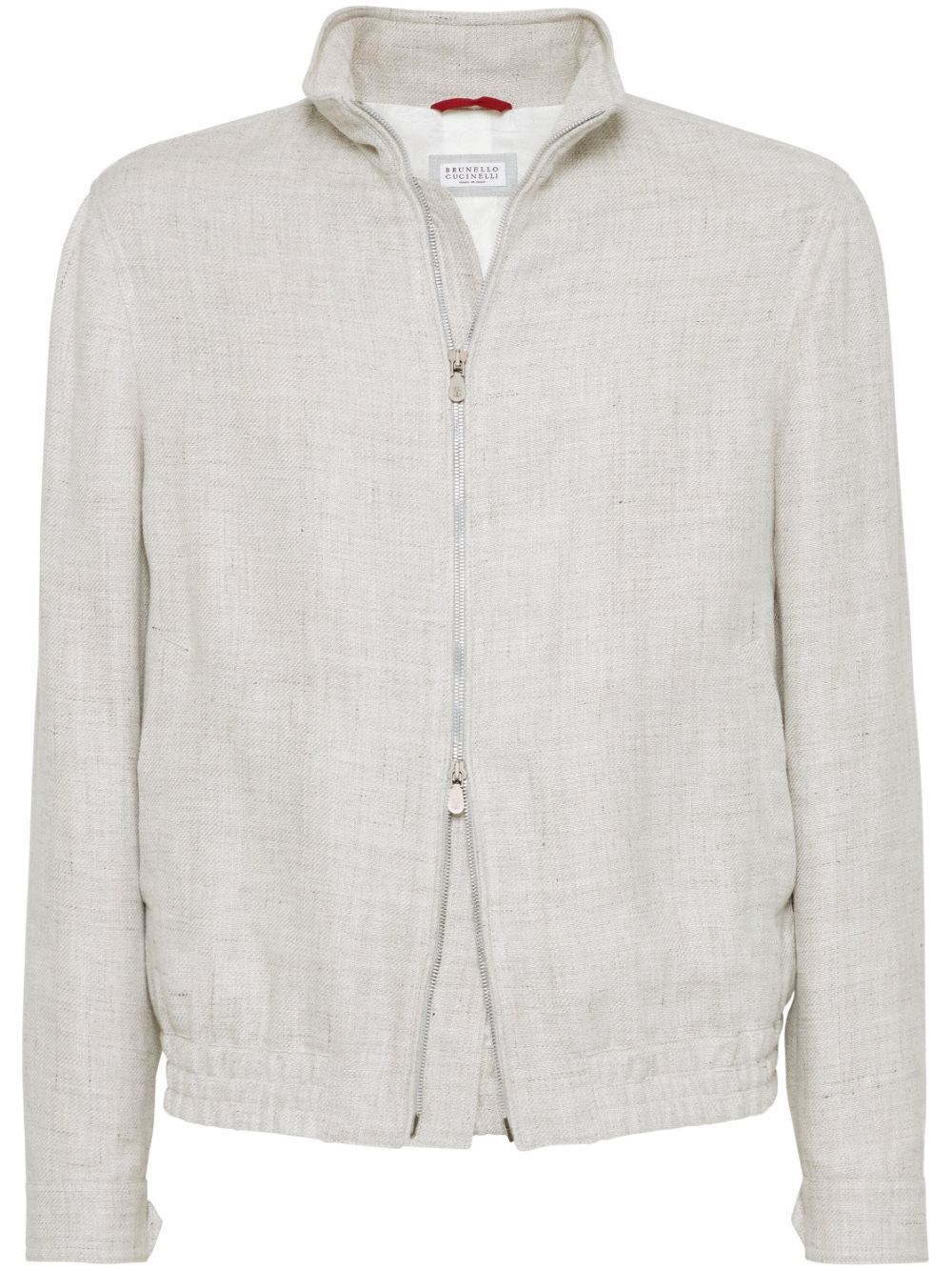 Shop Brunello Cucinelli Bomber Jacket In Beige