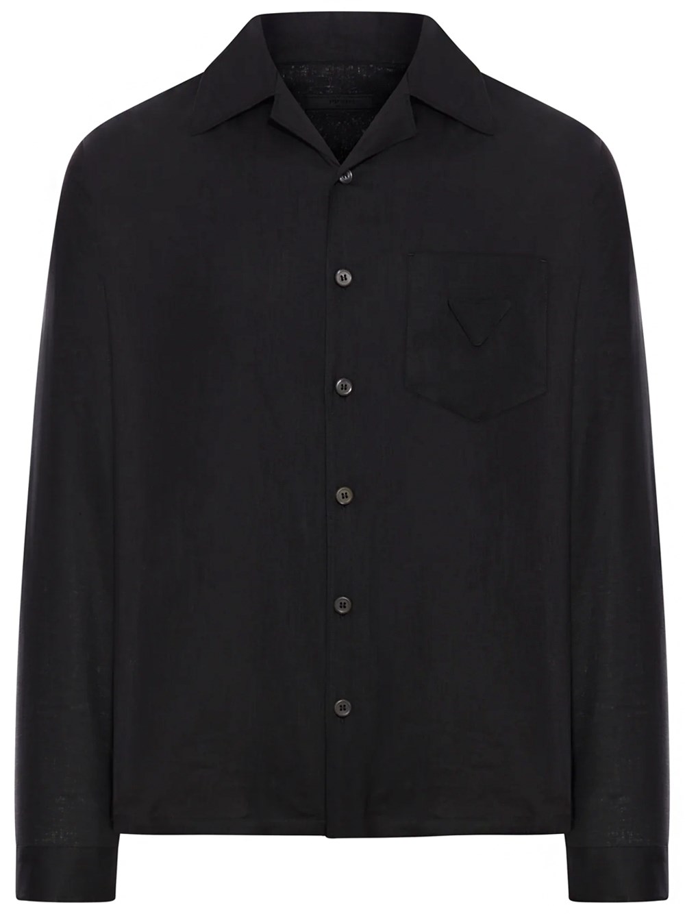 Prada Linen Shirt In Black  