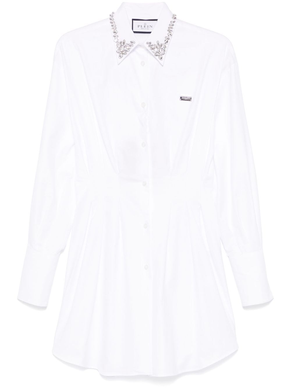 PHILIPP PLEIN LONG SLEEVE MINI SHIRT DRESS