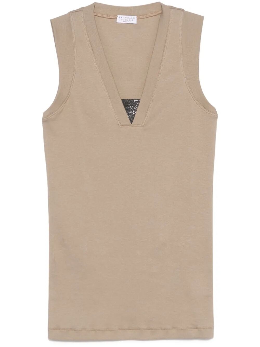 Brunello Cucinelli Top With `precious` Insert In Brown