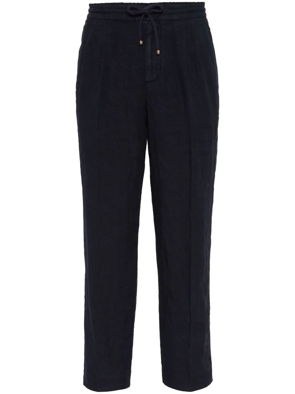 Brunello Cucinelli Garment-Dyed Pants With Drawstring And Double Pleat