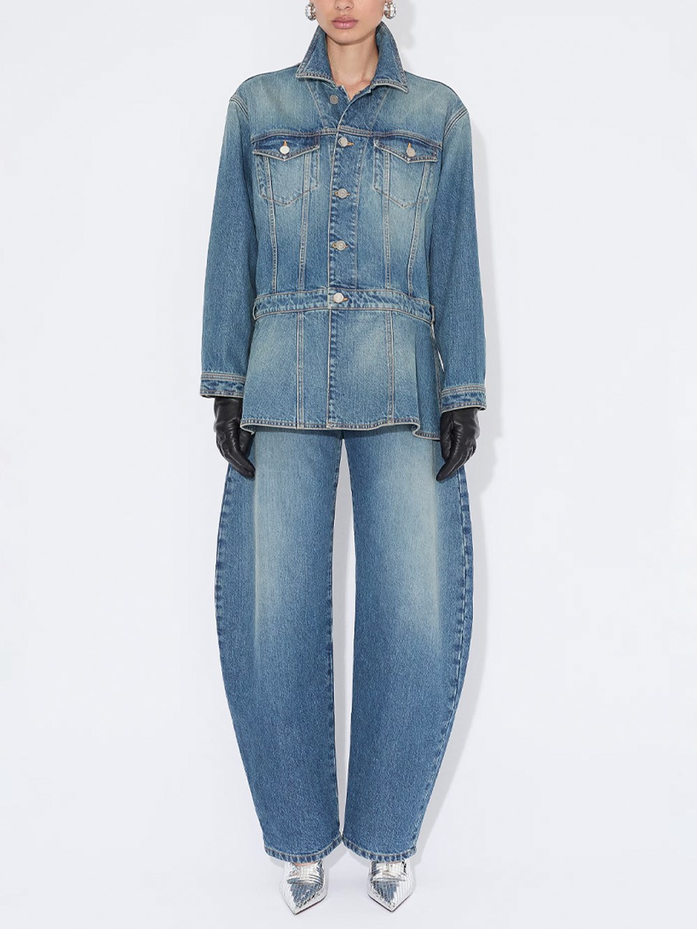 ジャケット ALAIA DENIM FLARE JACKET ALAÏA | Flared Dark Wash Denim Jacket | Women | Lane Crawford