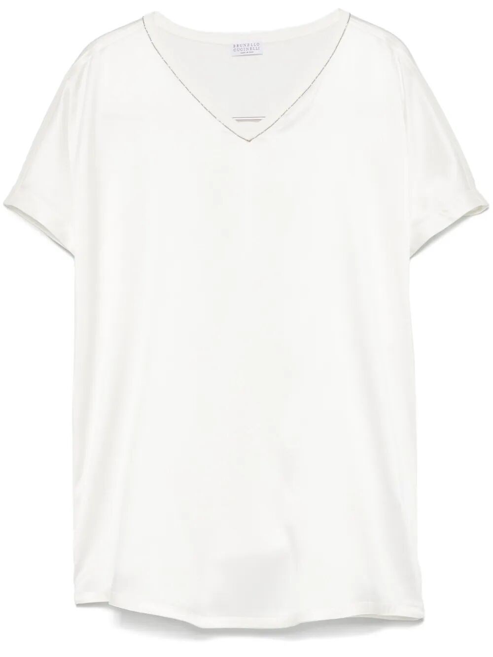 Brunello Cucinelli Satin Blouse In Beige