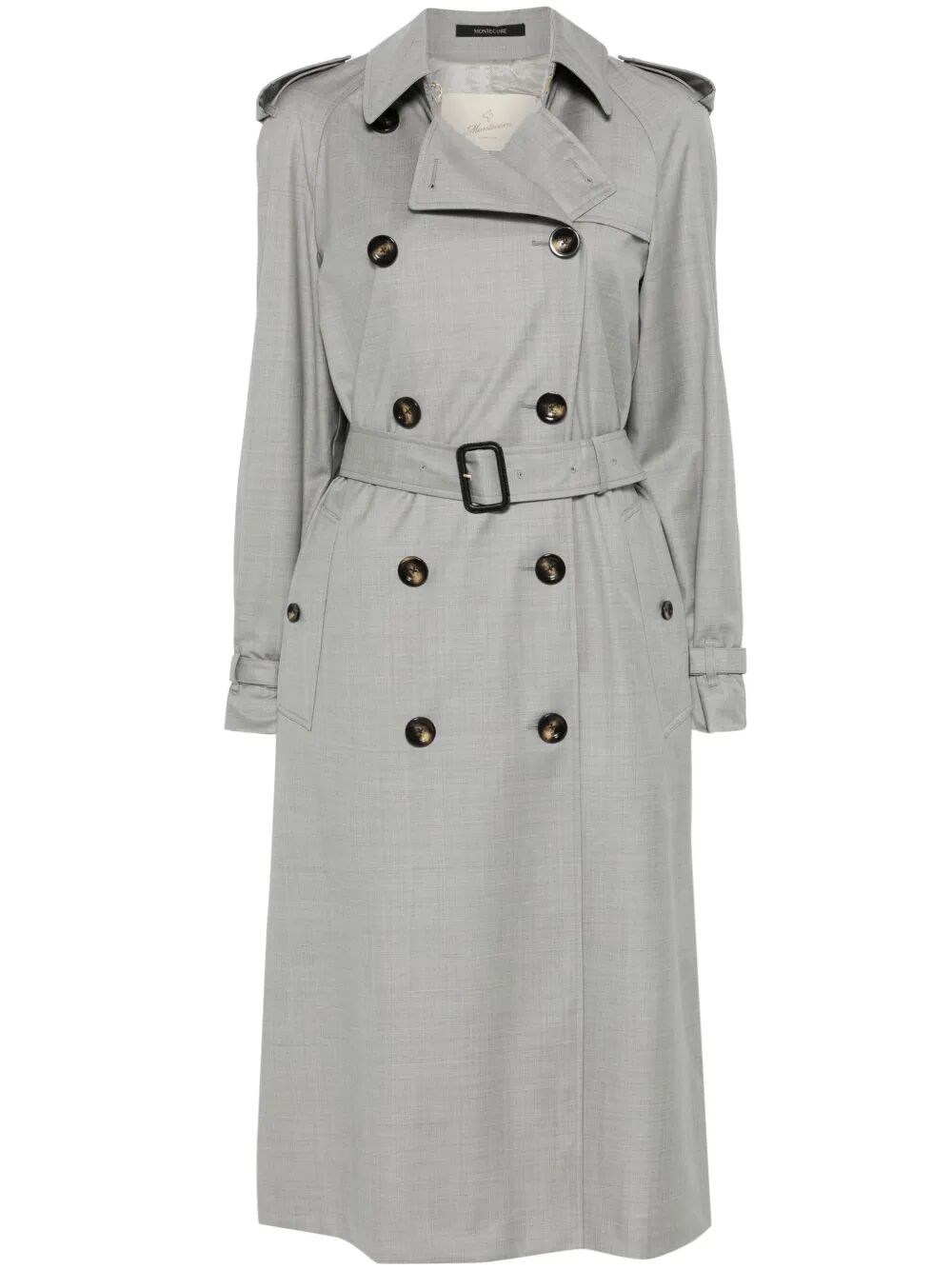 Montecore Virgin Wool Trench Coat In Beige