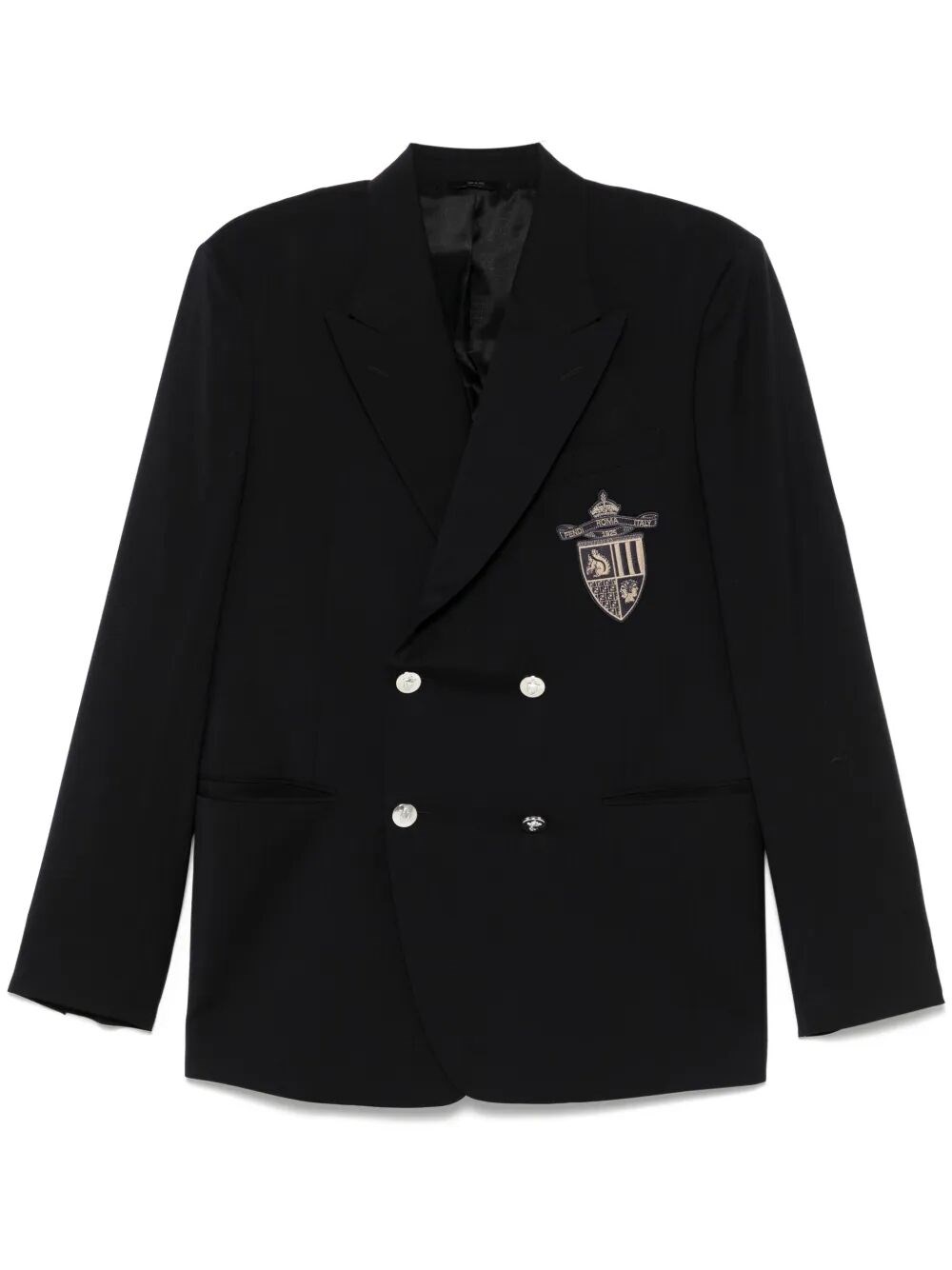 Shop Fendi Crest` Jacket In Blue