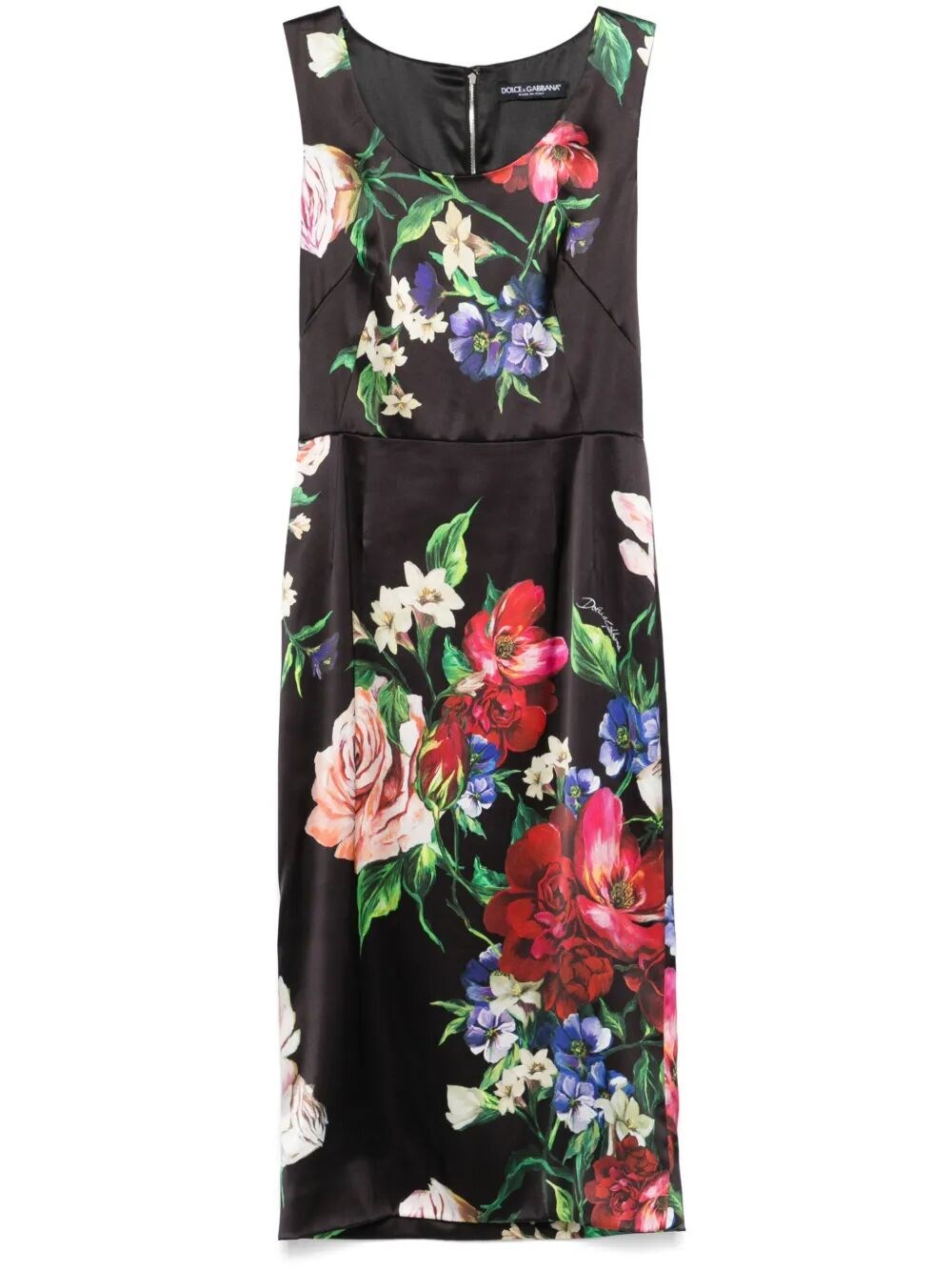 Dolce & Gabbana Dolce&gabbana Black Dress With Floral Print In Black